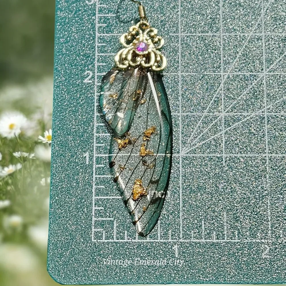 Fairy Butterfly Wings Handmade Earrings Fantasy Nature Magical Insect Witch Bug